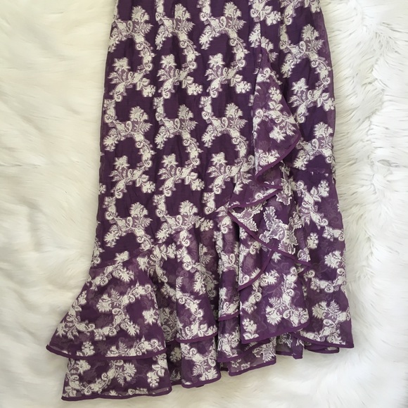 Nanette Lepore Purple Floral Lace Formal Midi Dress - Picture 3 of 8